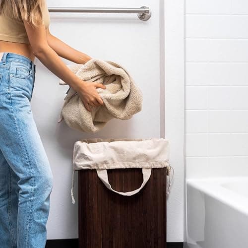 Canvas Laundry Bags - Extra Large, Heavy Duty, 100% Cotton Laundry Bag with Straps, Handles and Drawstring - College Dorm Laundry Bag in XL Size - Washable, Foldable Laundry Basket Liner (2 Pack) - 2 thumbnail 8