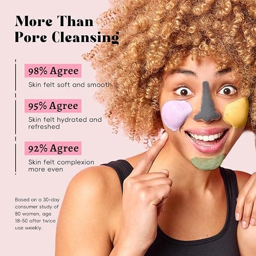 ANRCOLLECT 4-Pack Clay Face Mask Set (280g Total) - Vitamin C Turmeric, Charcoal BHA, Mugwort Salicylic & Purple Clay Masks for Deep Pore Cleansing, Oil Control & Blackhead Removal - Skincare Gift Set thumbnail 5