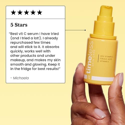 Timeless Skin Care Vitamin C Serum with Vitamin E & Ferulic Acid - Brightening Serum - for Oily & Dry Skin - Fragrance-Free - 1 oz thumbnail 3