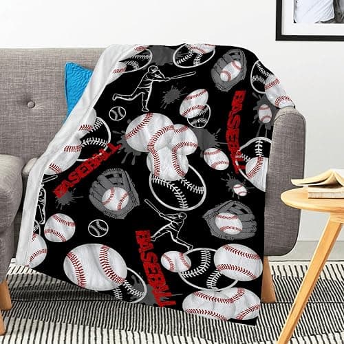HUGTAIL Baseball Gifts for Boys，Baseball Blanket ，Baseball Team Gifts，Baseball Coach Gifts，Baseball Blanket Gifts，Baseball Team Baseball Lover Gifts for Kids Teens Adults 50"x40" thumbnail 2