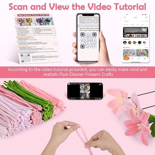 EARLY MINDS 500 Pcs Pipe Cleaners Craft Kit for Flower Making, Complete DIY Flower Craft Set with Chenille Stems, Craft Wire, Stamen, Tape, Ribbon & More, Perfect for Arts, Gifts & Decorations thumbnail 5