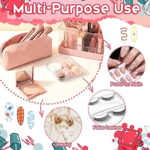 AceOrbit Press on Nail Boxes with 180 Pcs Adhesive Double Sided Tape Acrylic Press on Nail Packaging Cases Transparent Storage Case Organizer for Display Art Salon Supplies(Clear,48 Pcs) thumbnail 6