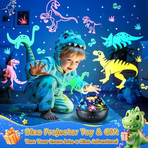 Staryou Dinosaur Toys for Kids 3-5, 【Remote+3 Films+93 Effects】 Dinosaur Toys for Kids 2-4, 【3 Timer+5 Brightness】 3 Year Old Boy Gift, Rotate 3 Year Old boy Birthday Gift, Boys Christmas Gifts Boys thumbnail 3