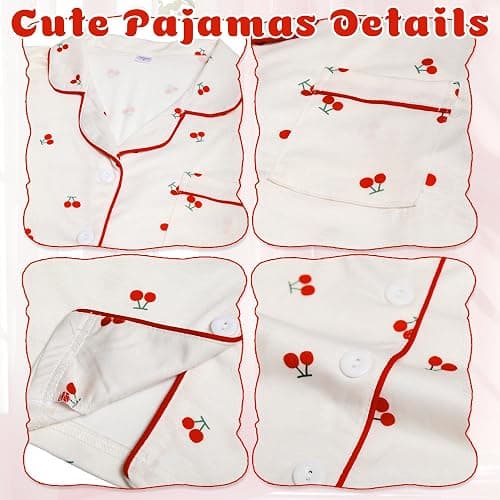 Fhykiss Women's 2 Piece Pajama Set Loungewear Pajamas Cute Pjs Sets Sleepwear Button Down Lounge Sets Soft Preppy Y2k thumbnail 4