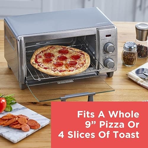 BLACK+DECKER Crisp 'N Bake Air Fry Countertop Convection Toaster Oven, Medium Capacity, 4-Slice, 5-in-1, Fits 9” Pizza, 30-Min Timer, Bake, Broil, Air Fry, Toast, Keep Warm, Stainless Steel thumbnail 5