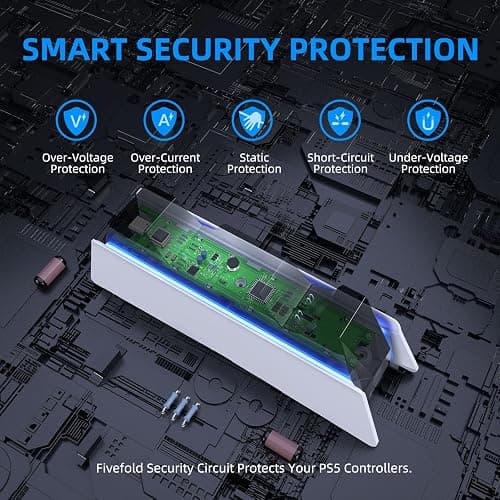afbptek PS5 Controller Charging Station Dock, Dual Charging for Dualsense, playstation 5 Wireless Accessories with Blue LED ON/Off Automatically thumbnail 4