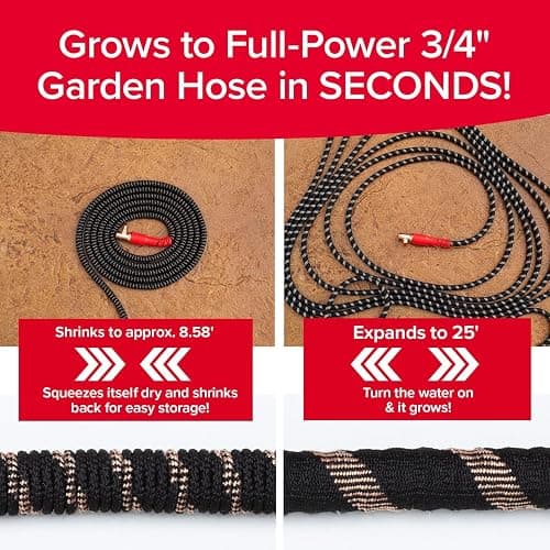 Pocket Hose Copper Head w/New Pocket Pivot Expandable Garden Hose 25 FT, AS SEEN ON TV, Swivels 360°, Advanced Tri-Tex Tubing & Force Field Jacket, 3X Stronger, Lead-Free, No-Kink, Anti-Burst w/APT thumbnail 3