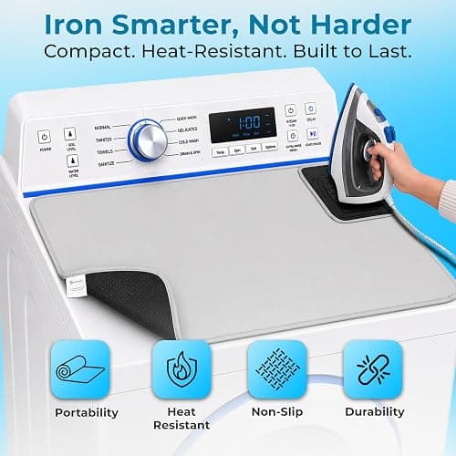Handy Laundry Portable Ironing Mat - Easily Change Any Flat Surface into an Ironing Board. Features Silicone Slip Resistant Iron Rest to Safely Place Your Hot Iron. Easy to Take Along When Traveling. thumbnail 4