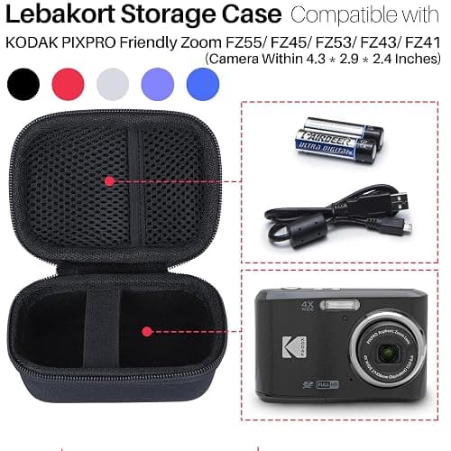 Lebakort Storage Case Compatible with KODAK PIXPRO Friendly Zoom FZ45 FZ55 16MP Digital Camera (Off White Case) thumbnail 3