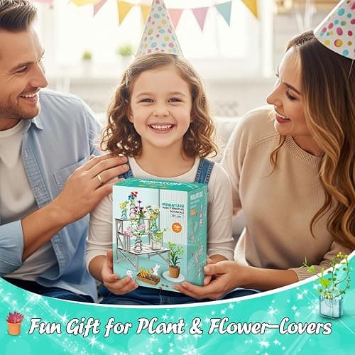 Make It Miniature Botanicals Kit - Mini Plants Collectibles with Flowers, Bouquets, Bonsai, Succulent, Garden, Wooden Display Stand - DIY Crafts Toy Gifts for Kids 6+, Collectors, Decoration thumbnail 7