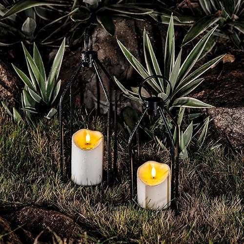 Homemory Outdoor Waterproof Flameless Candles, LED Candle with Remote, 3Pcs | Battery Operated Outdoor Candles with Timer, Electric Fake Plastic Pillar Candles for Lanterns, Patio, Garden Decor, Ivory thumbnail 3