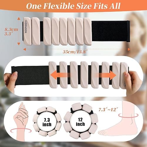 INDEPANDIA Wrist & Ankle Weights for Women and Men, 2lbs/4lbs Pairs Adjustable Silicone Weighted Bangles for Arm & Leg Workouts, Perfect for Pilates, Barre, Yoga, Walking & Home Fitness 24055 thumbnail 5