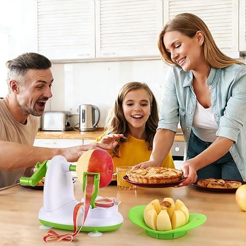 Apple Peeler for Apple Sauce and Pie, 8-Wedge Apple Slicer Corer with Stainless Steel Blades, Upgraded Strong Suction Base, Includes 2 Replacement Blades thumbnail 4