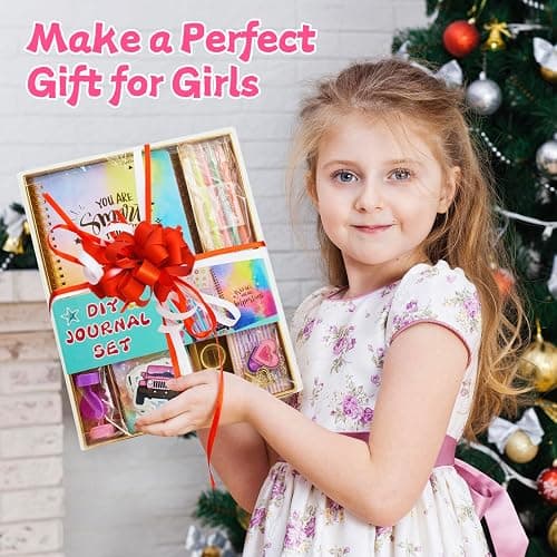 OIHEW DIY Journal Kit for Girls - 2PC Stocking Stuffers for Teen Girls, Stationary & Diary Set, Christmas Birthday Gifts for 8 9 10 11 12 13 14 Year Old Girls, Scrapbook Supplies Art and Crafts Toy Kit thumbnail 3