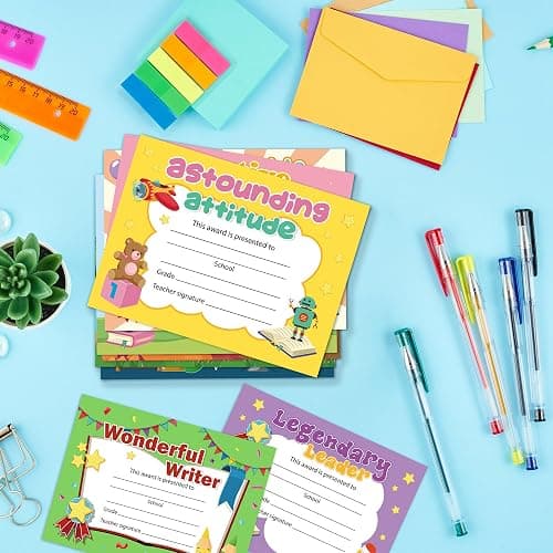 EYxsaxenk School Student Award Certificates - 60 Pcs Colorful End of School Year Superlatives Certificates Graduation Recognition Award Certificates of Achievement for Student Reward School Prizes thumbnail 2