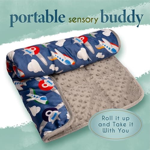 Florensi Weighted Lap Pad for Kids, 5 lbs - Weighted Blanket for Kids, Teenagers, Boys, Girls - Soft, Warm, Comfortable - Sensory Weighted Lap Blanket & Calm Down Corner Supplies - 20" x 23" thumbnail 7