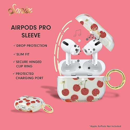 Sonix Case for AirPods Pro 2 & Pro 1 (1st/2nd Gen) - Hard Shell Cover with Keychain, Wireless Charging | Cherry on Top thumbnail 4