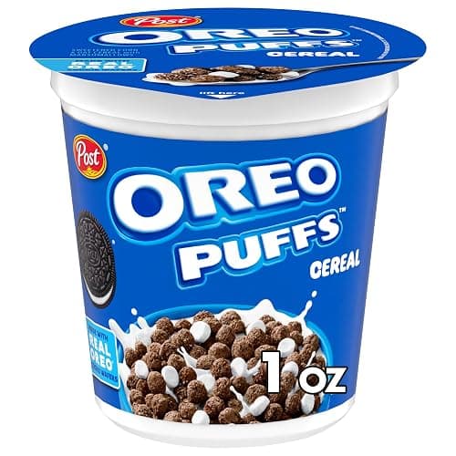 Post Oreo Puff Cereal Cup, Chocolate Cereal, 1 oz cup (Pack of 12) thumbnail 4