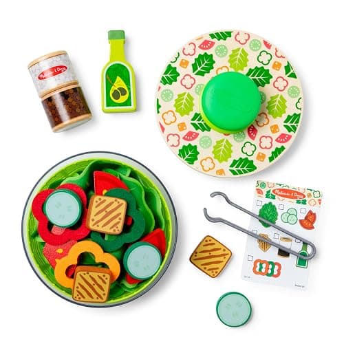 Melissa & Doug Salad Spinner Play Set, Pretend Play Food for Boys and Girls Ages 3+ thumbnail 4