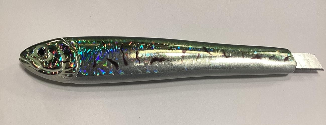 Translucent Blue Fish Shaped Box Cutter Detailed Glossy thumbnail 4