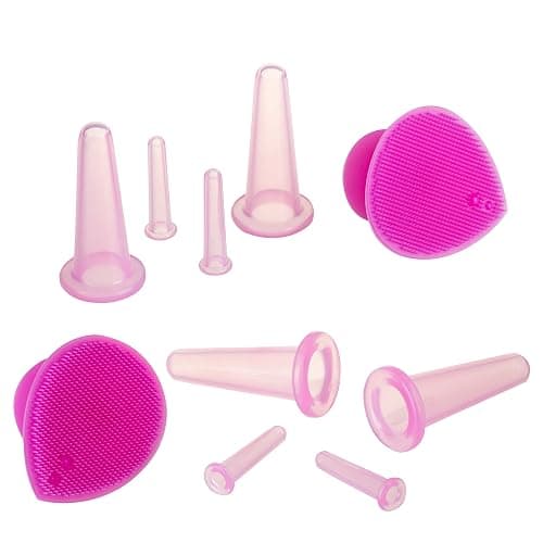Cupping Therapy Sets - Face Cupping Set - Double Chin Reducer - Facial Cupping System - Silicone Massage Cups - Cupping for Cellulite Kit - Ideal to Shape Your Cheeks and Chin - by Sandine (Pink) thumbnail 7