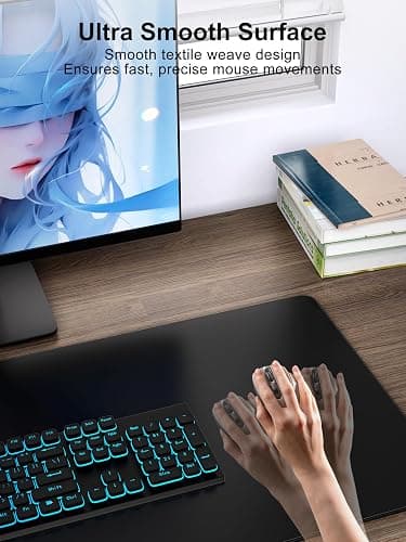 TopMade Wireless Charging Mouse Pad, Gaming Mousepad Home Office Large Desk Pad with Ultra-Smooth Surface, Non-Slip Base, Waterproof Keyboard Mat (Includes 20W PD Power Adapter & 6.56ft Woven Cable) thumbnail 4