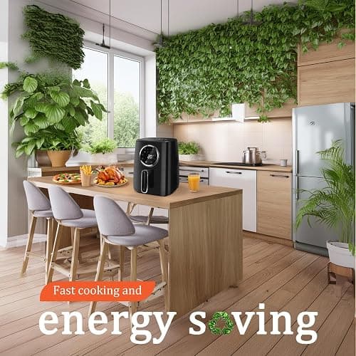 Aigostar Odin - Friggitrice ad Aria, 8-in-1 Menu, Friggitrice Senza Olio da 1400W, 4.2L, Touch Screen LED, Slot Raccogli Cavo, Senza BPA, Cestino Antiaderente Rimovibile, Nero thumbnail 5