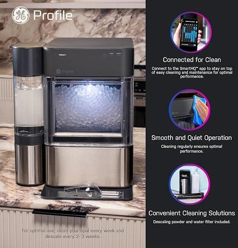 GE Profile Opal 2.0 XL with 1 Gallon Tank, Chewable Crunchable Countertop Nugget Ice Maker, Scoop included, 38 lbs in 24 hours, Pellet Ice Machine with WiFi & Smart Connected, Stainless Steel thumbnail 4