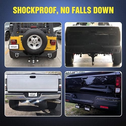 Nilight 2 Pcs 4 Inch 60W Led Pods with 2 Inch Tow Hitch Mounting Brackets Backup Reverse Lights Rear Light Bar for Pickup ATV SUV Truck Trailer Boat thumbnail 7