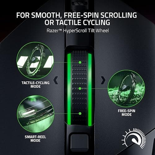 Razer Basilisk V3 Customizable Ergonomic Gaming Mouse: Fastest Gaming Mouse Switch - Chroma RGB Lighting - 26K DPI Optical Sensor - 11 Programmable Buttons - HyperScroll Tilt Wheel - Classic Black thumbnail 3