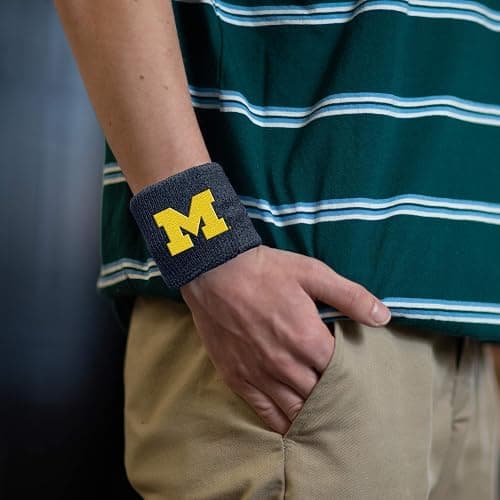 College Wrist Sweatbands - Athletic Cotton Terry Cloth Wrist Bands for School Basketball, Tennis, Football, Baseball (Pair) thumbnail 5