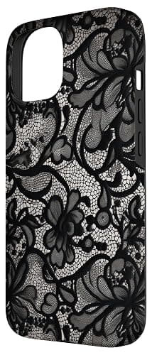 Black Lace Vintage Pattern Case for iPhone 15 thumbnail 2