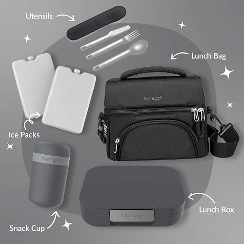 Bentgo® Modern - Versatile 4-Compartment Bento-Style Lunch Box for Adults and Teens, Leak-Resistant, Ideal for On-The-Go Balanced Eating - BPA-Free, Matte Finish and Ergonomic Design (Dark Gray) thumbnail 7