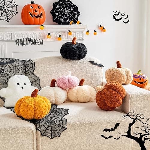 Lfsaaj Pumpkin Pillow Fall Pumpkin Throw Pillow Halloween Decorative Pillow | 8"x4" Dusty Pink Pumpkin Shaped Pillows Small Cute Autumn Plush Throw Pillows for Halloween Thanksgiving Fall Room Decor thumbnail 4