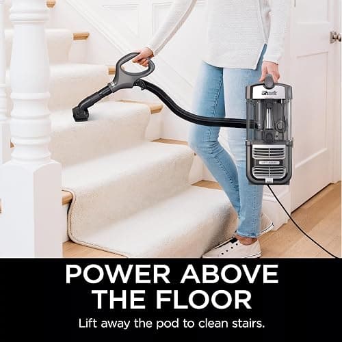 Shark UV730 Navigator Lift-Away Upright Vacuum, PowerFins HairPro Self-Cleaning Brushroll, HEPA Filter with Anti-Allergen Technology, LED Headlights, Swivel Steering, Gray (Renewed) thumbnail 4
