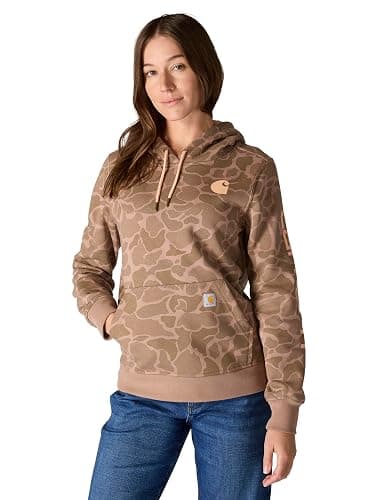 Carhartt Women's Relaxed Fit Midweight Logo Sleeve Graphic Printed Sweatshirt - Image 1