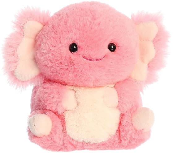 Aurora® Round Rolly Pet™ Ari Axolotl™ Stuffed Animal - Adorable Companions - On-The-Go Fun - Pink 5 Inches thumbnail 2