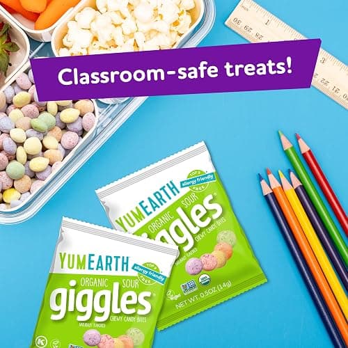 YumEarth Organic Sour Giggles Chewy Candy – Allergy Friendly, No Artificial Dyes, Non GMO, Gluten Free, Sour Fruit Flavored, Vegan Candy Snacks 0.5 ounce (Box of 15)​ thumbnail 6