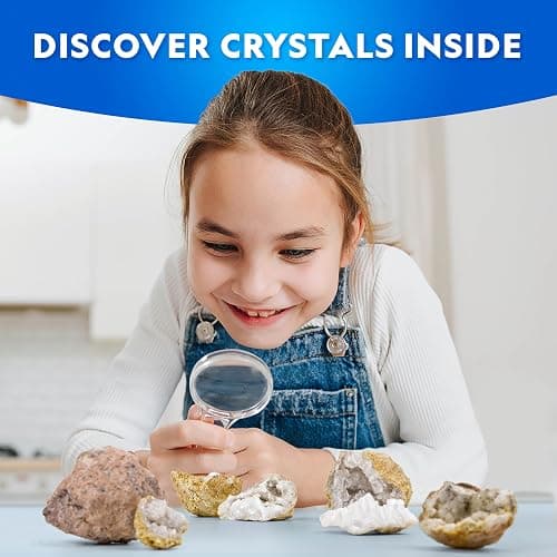National Geographic Break Open 4 Geodes Science Kit – Includes Goggles and Display Stand - STEM Science Gift for Boys and Girls, Break Your Own Geodes with Crystals (Amazon Exclusive) thumbnail 2
