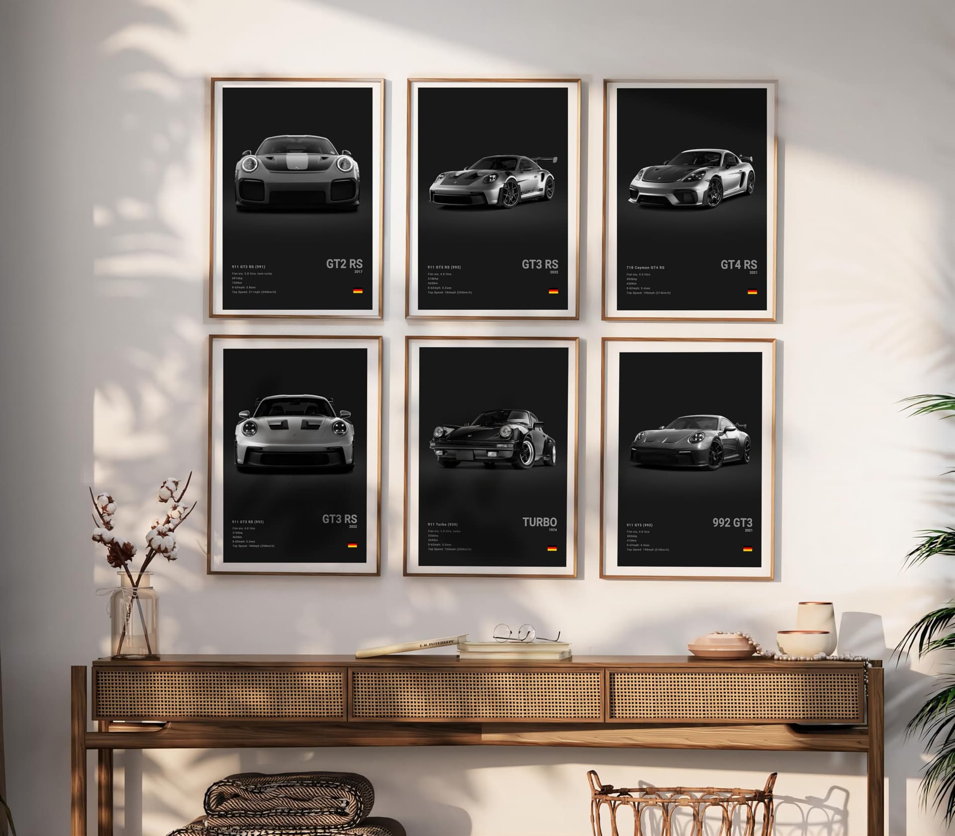 911 GT3RS Poster Car Posters Racing Car Canvas Wall Art Vintage Super Car Poster For Boy's Bedroom Aesthetic (Unframed 8x12 Inch) thumbnail 3