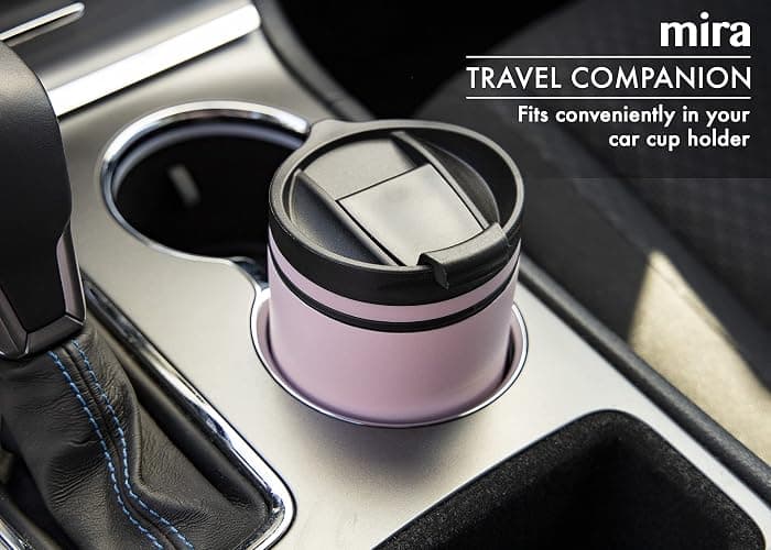 MIRA 16 oz Travel Coffee Mug - Insulated Stainless Steel Tumbler with Screw Lid - Taffy Pink thumbnail 4