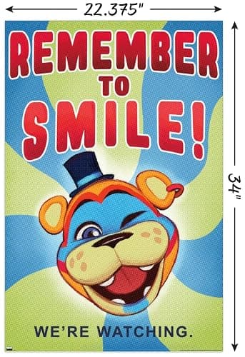 Five Nights at Freddy's: Security Breach - Remember To Smile Wall Poster, 34L" x 22.4W", Unframed Version thumbnail 3