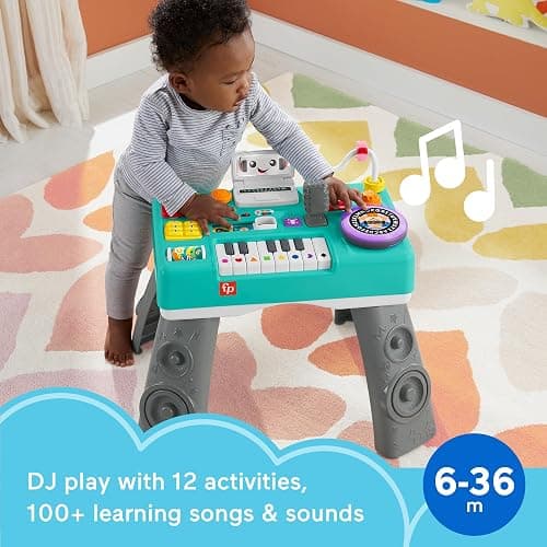 Fisher-Price Baby & Toddler Toy Laugh & Learn DJ Table, Educational Musical Activity Center for Developmental Play Infants Ages 6+ Months thumbnail 2