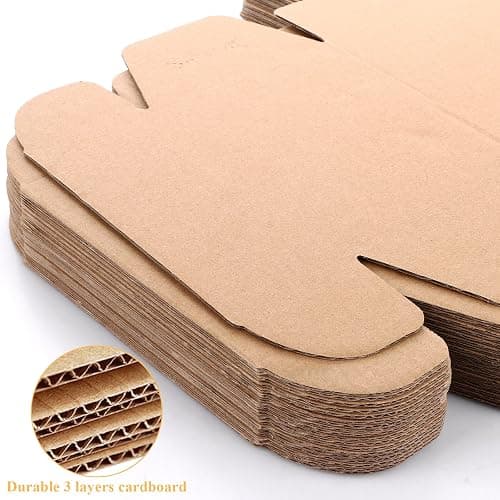 AHAQU 30PCS Cardboard Postal Boxes, 15x10x6cm/6x4x2.3 Inch Small Shipping Boxes, Corrugated Parcel Boxes for Small Business, Gift Packaging, Mailing, Posting- Brown thumbnail 3