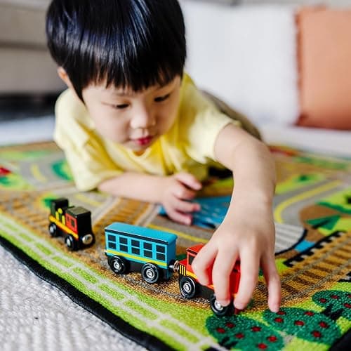 Melissa & Doug Wooden Magnetic Train Cars - 8 Piece Educational and Skill-Building Wooden Toy for Boys and Girls thumbnail 7