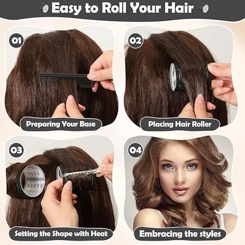 Thermal Rollers for Hair, 24PCS Jumbo Rollers Hair Curlers with Clips, Large Roller with 63mm 48mm 36mm Self Grip Thermal Hair Roller for Long Medium Short Hairs Volume thumbnail 7