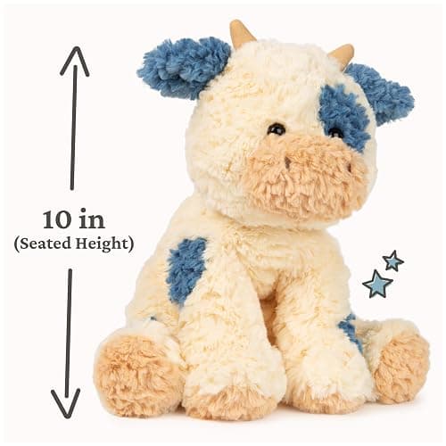 GUND Cozys Collection Cow, Stuffed Animal for Ages 1 and Up, Spring Decor Plush Toy, Cream/Blue, 10” thumbnail 3