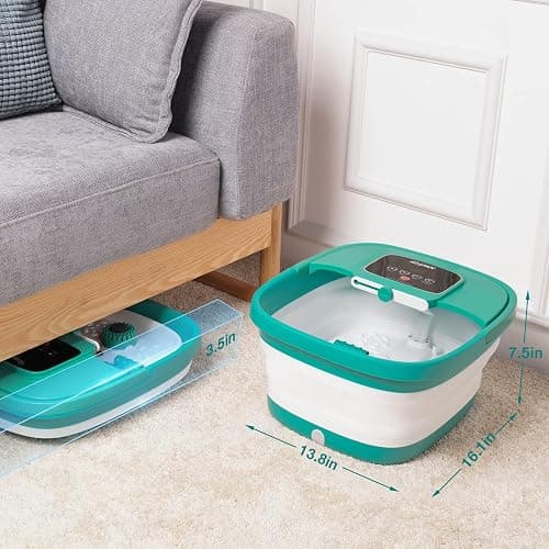 HOSPAN Collapsible Foot Spa with Heat, Bubble, Red Light, and Temperature Control, Foot Bath Massager with 8 Shiatsu Massage Rollers, Pedicure Foot Spa for Relaxation - FS01A thumbnail 5