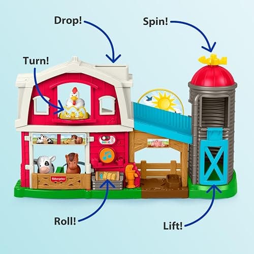 Fisher-Price Little People Toddler Toy Caring Fun Animal Farm Playset, Music & Learning for Pretend Play Ages 1+ Years, Multilanguage Version thumbnail 5