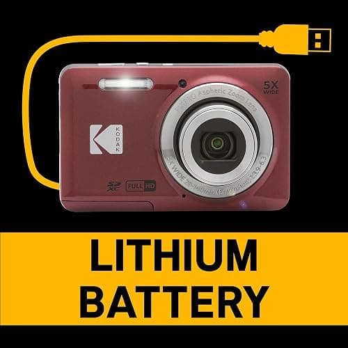 KODAK PIXPRO FZ55-RD 16MP Digital Camera 5X Optical Zoom 28mm Wide Angle 1080P Full HD Video 2.7" LCD Vlogging Camera (Red) Packaging May Vary thumbnail 5